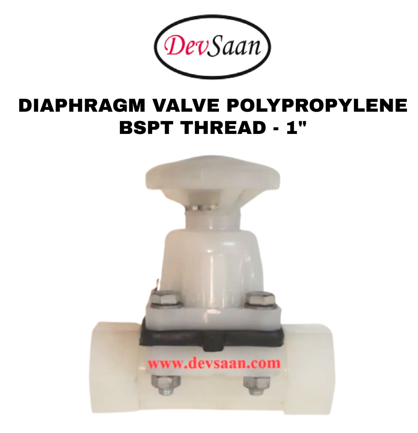 Diaphragm Valve PP 1" x 1" BSPT Thread Diaphragm Valve PP 1" x 1" BSPT Thread