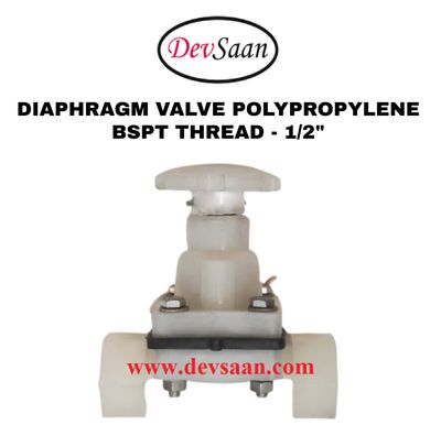 Diaphragm Valve PP 1/2" x 1/2" BSPT Thread