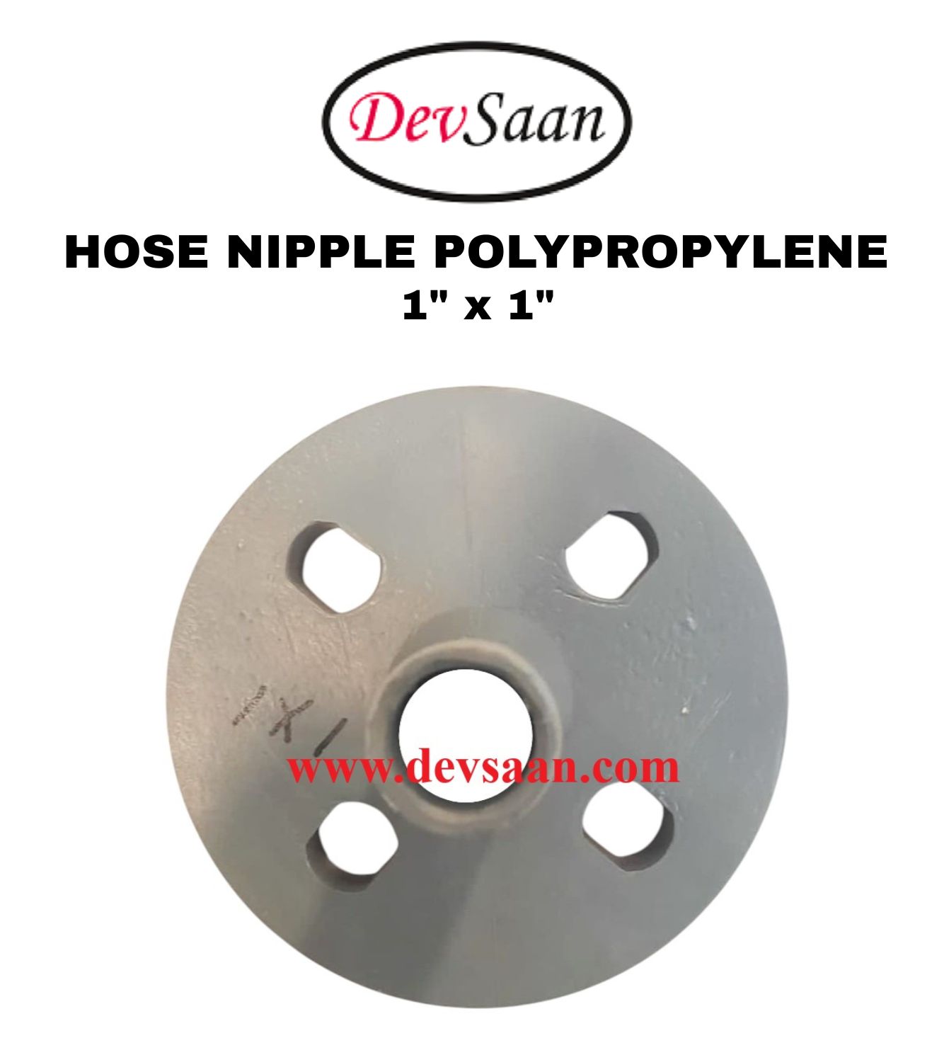 Hose Nipple Polypropylene 1" x 1"
