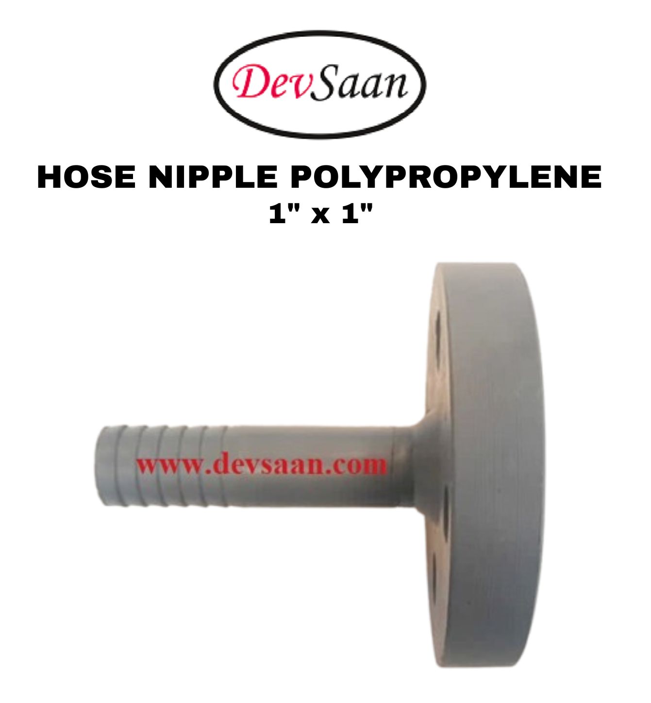Hose Nipple Polypropylene 1" x 1"