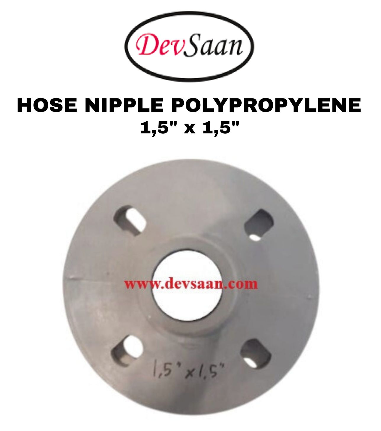 Hose Nipple Polypropylene 1,5" x 1,5"