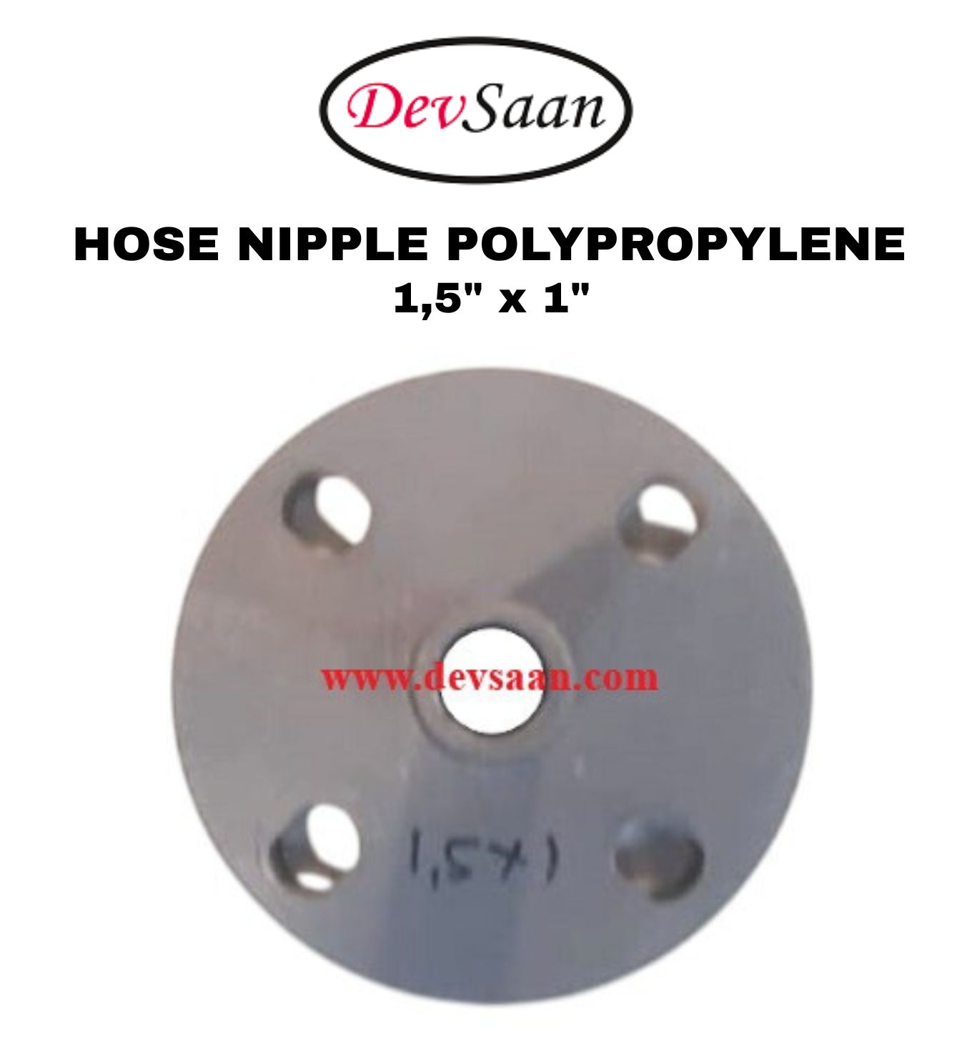 Hose Nipple Polypropylene 1,5" x 1"