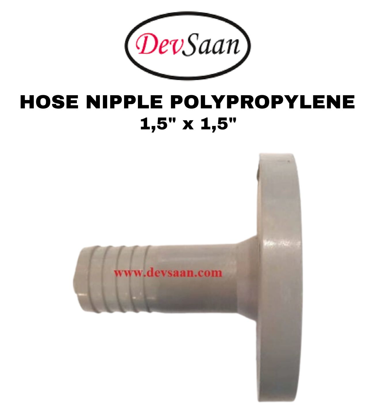 Hose Nipple Polypropylene 1,5" x 1,5"