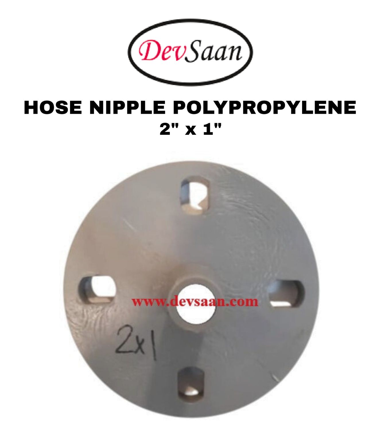 Hose Nipple Polypropylene 2" x 1"