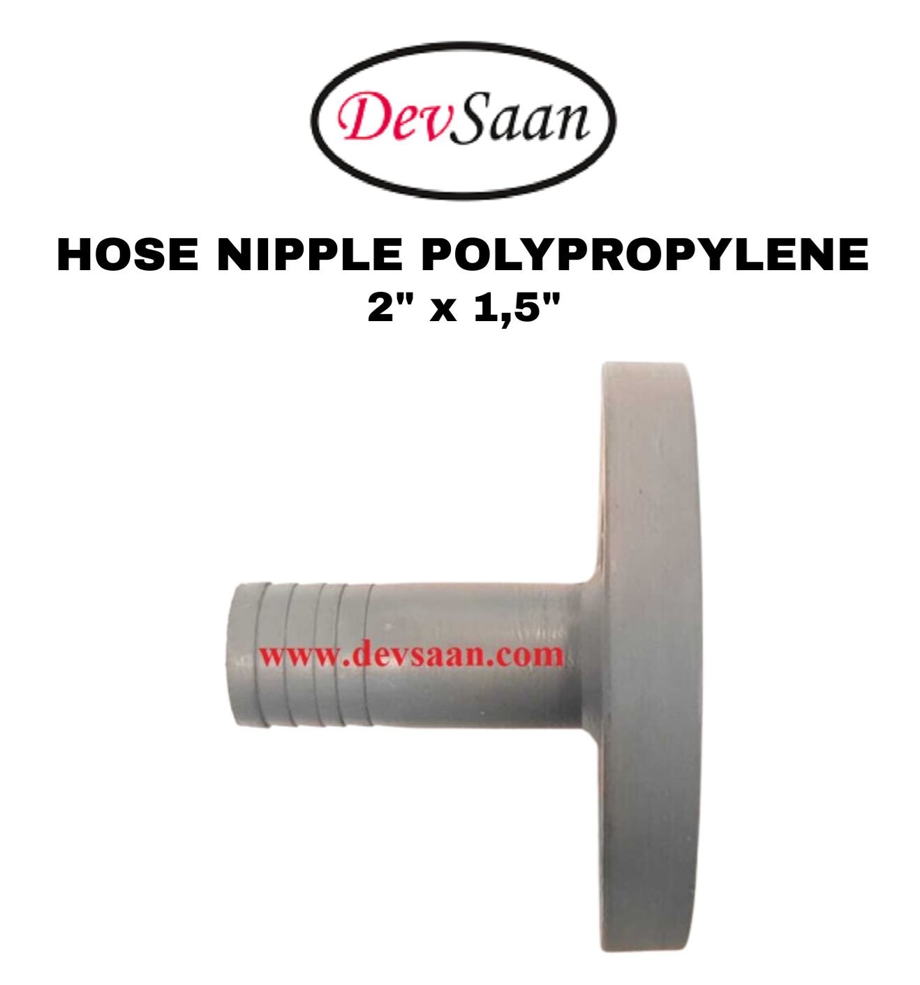 Hose Nipple Polypropylene 2" x 1,5"