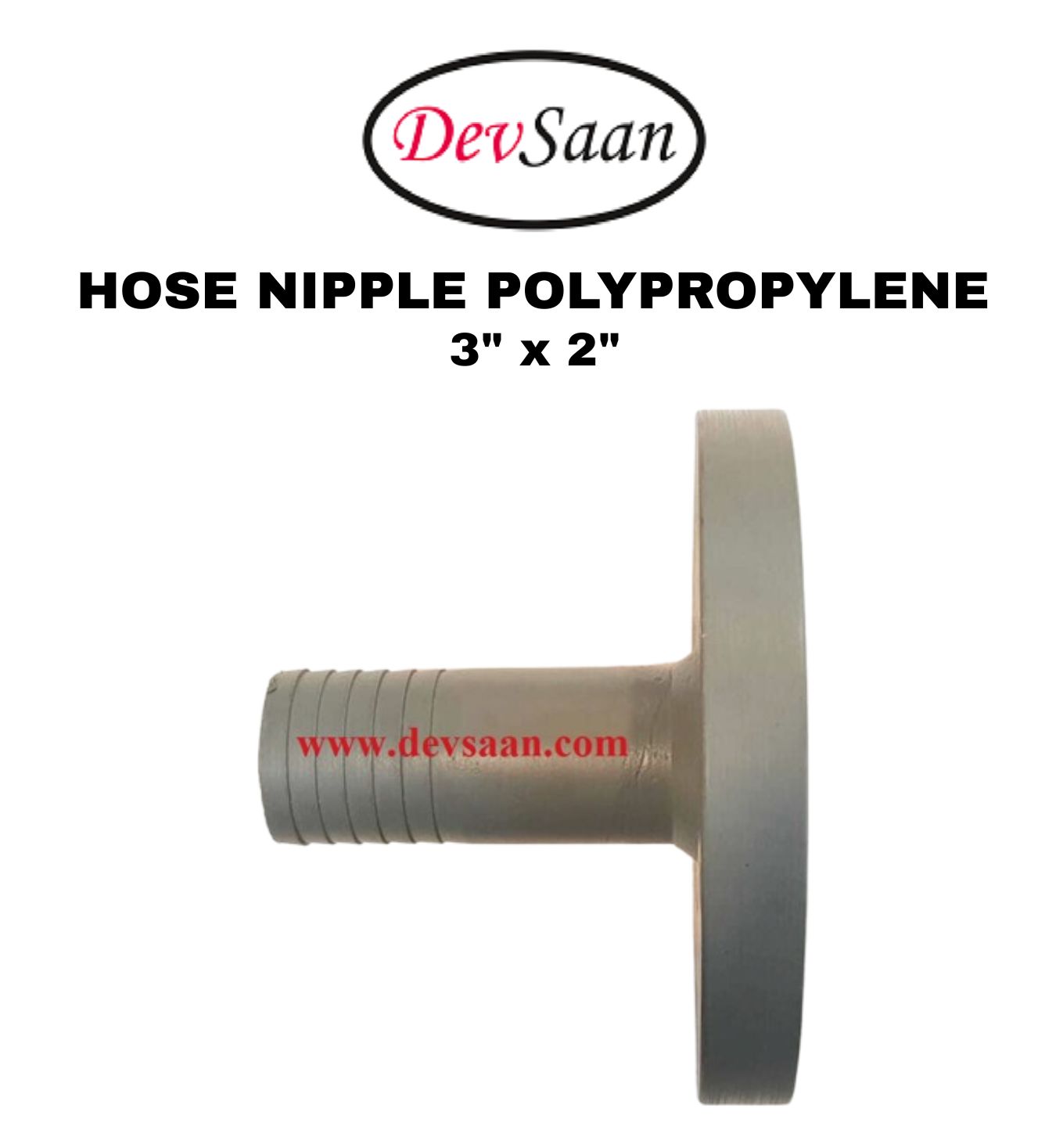 Hose Nipple Polypropylene 3" x 2"