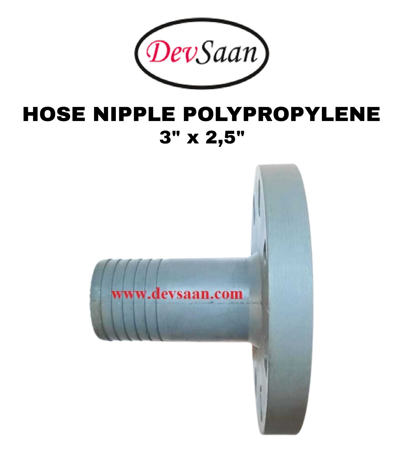 Hose Nipple Polypropylene 3" x 2,5"