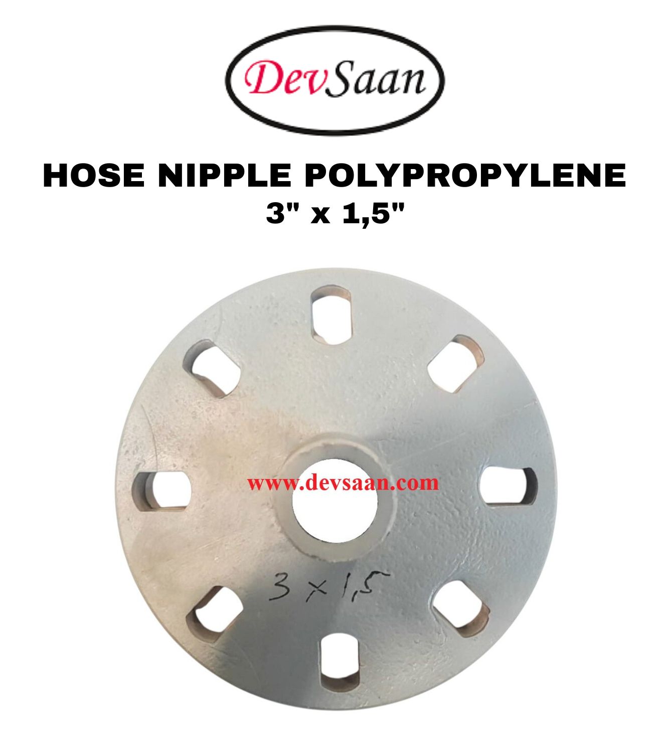Hose Nipple Polypropylene 3" x 1,5"