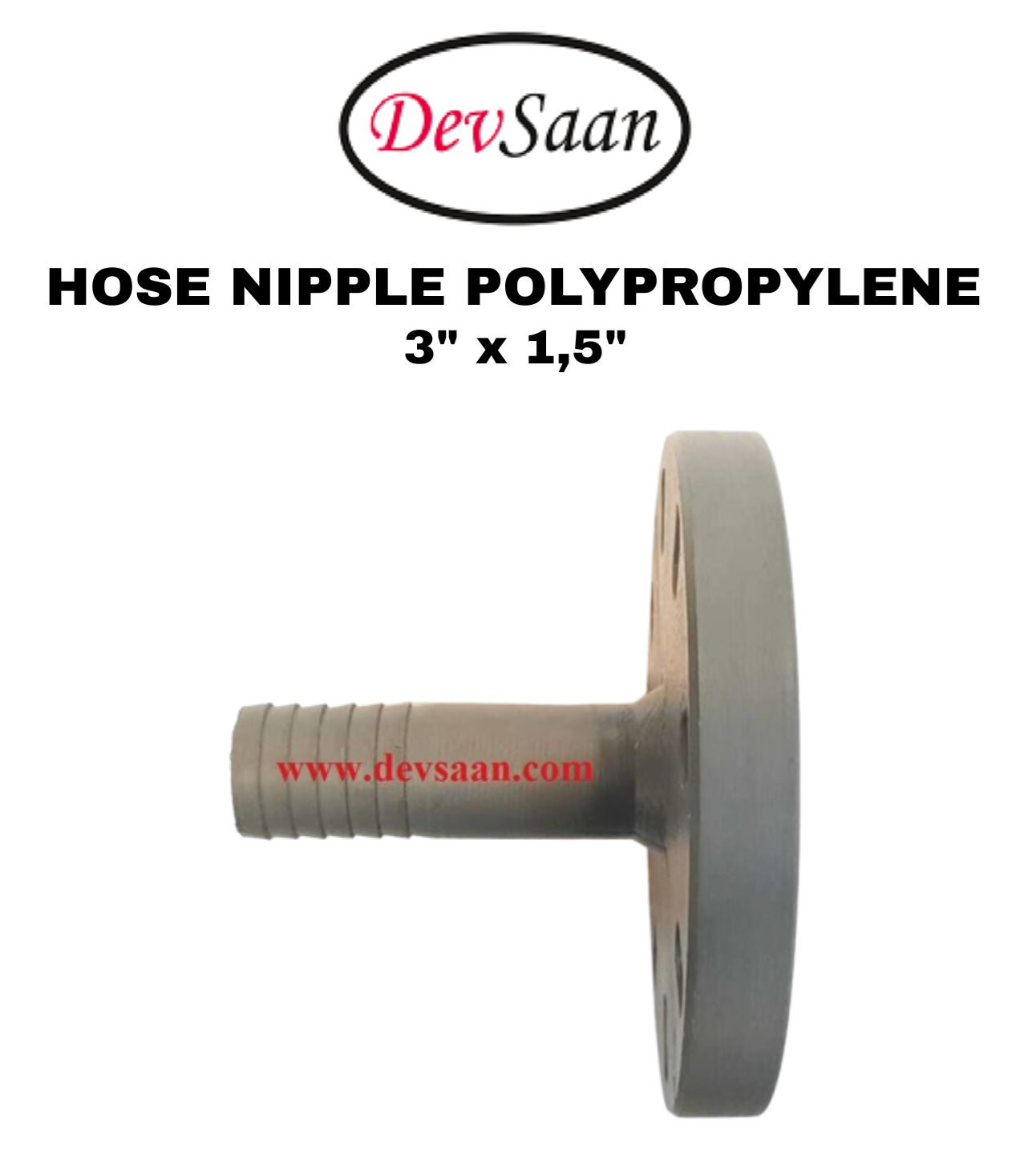 Hose Nipple Polypropylene 3" x 1,5"