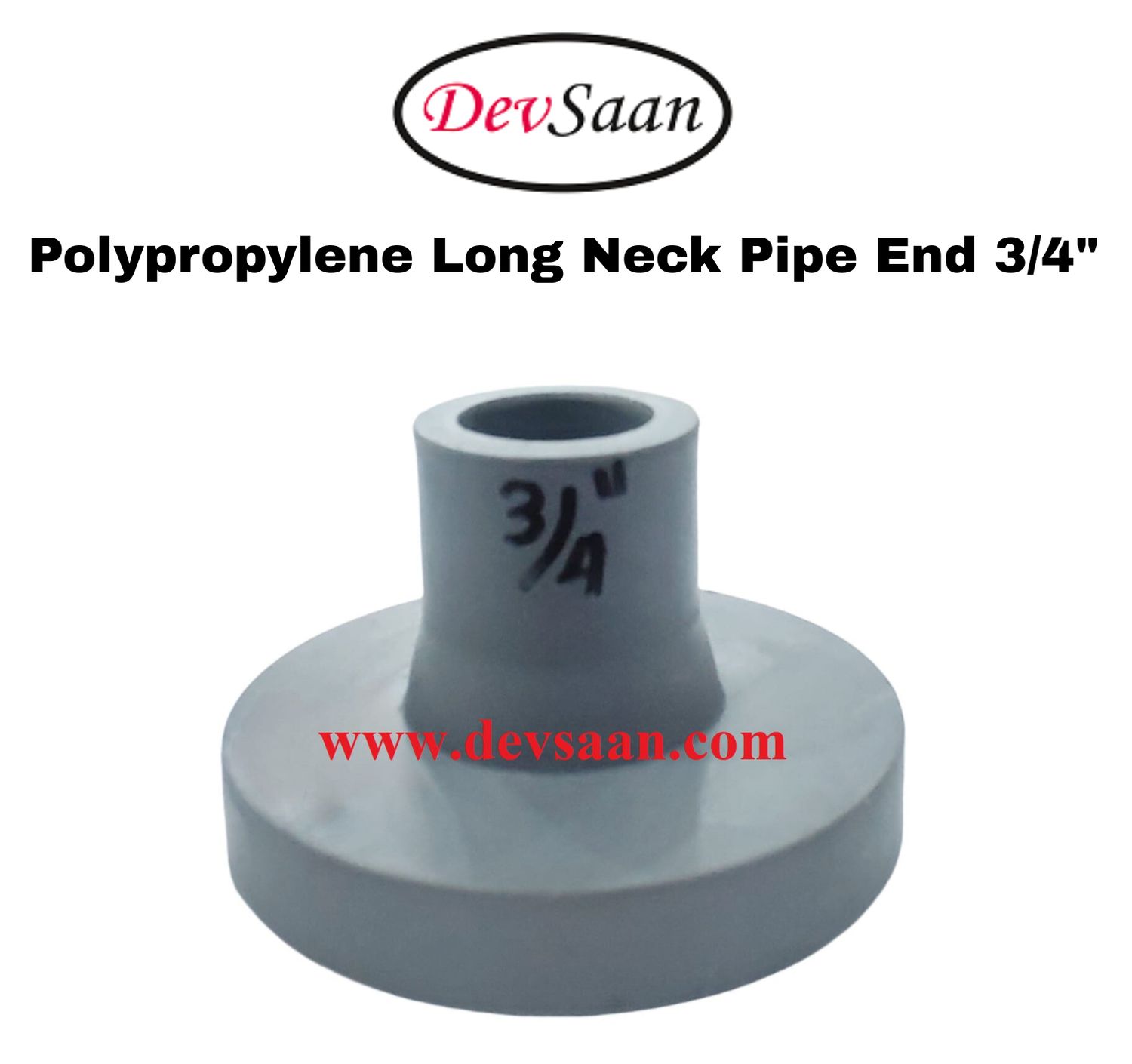 Polypropylene Long Neck Pipe End 3/4"