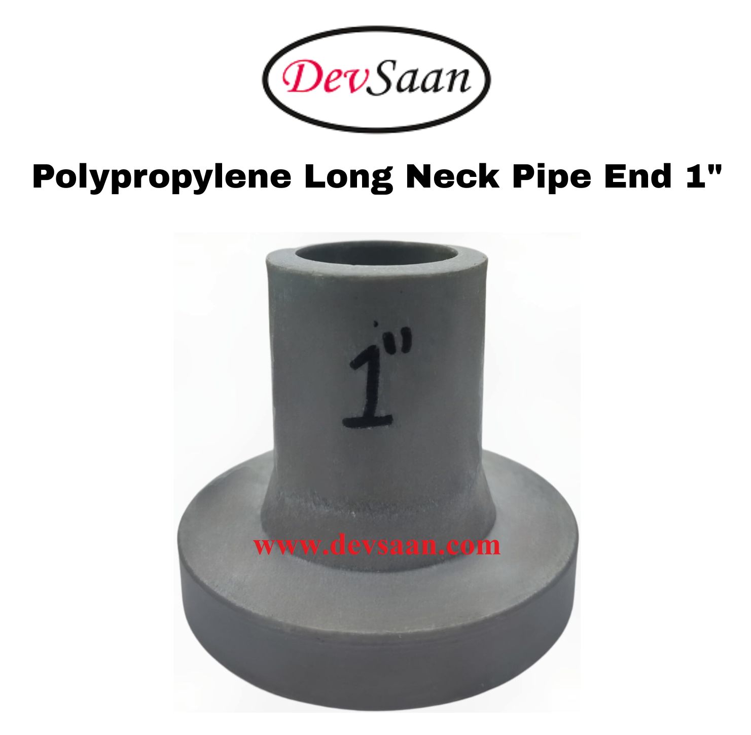 Polypropylene Long Neck Pipe End 1"