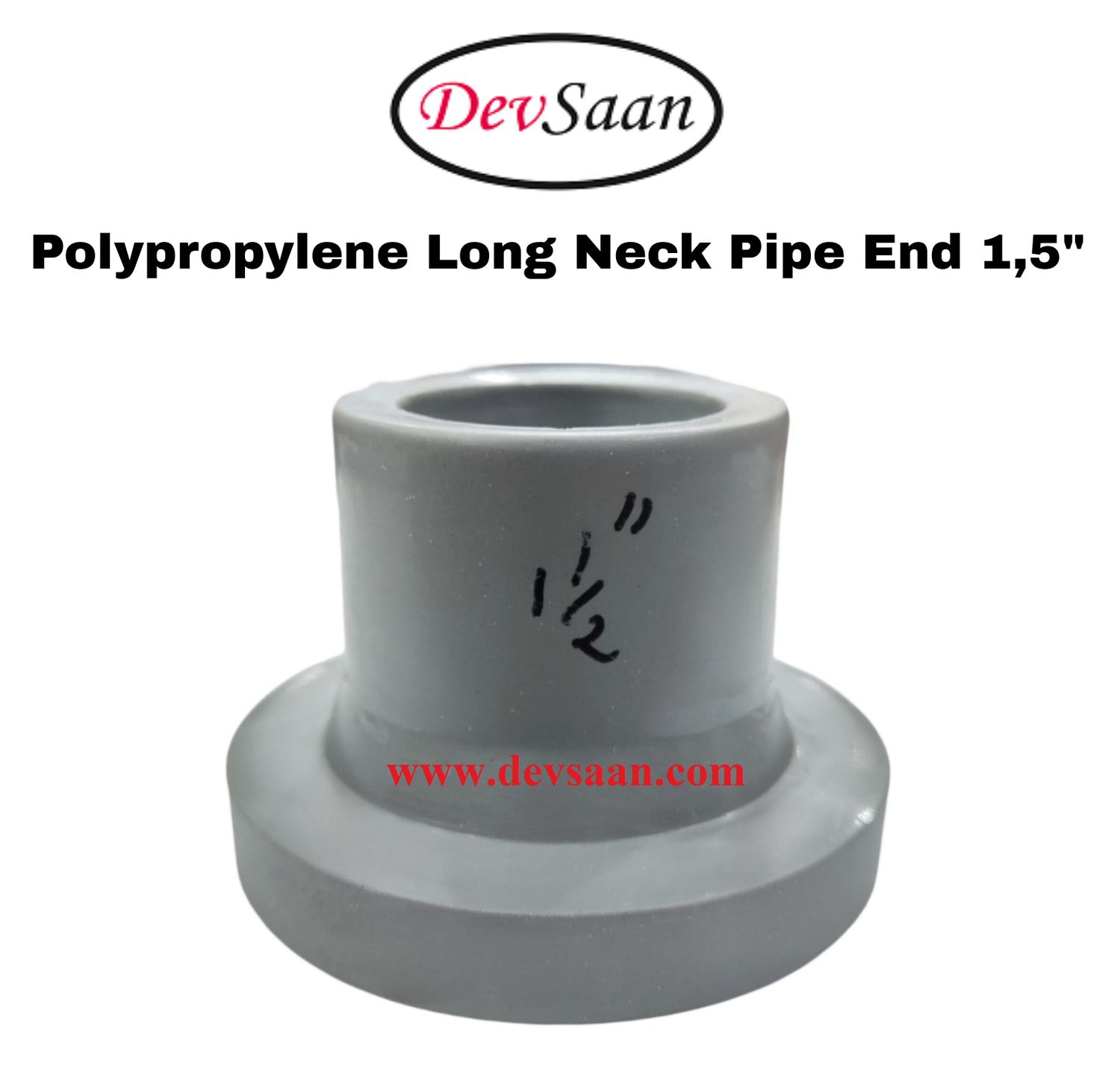 Polypropylene Long Neck Pipe End 1,5"