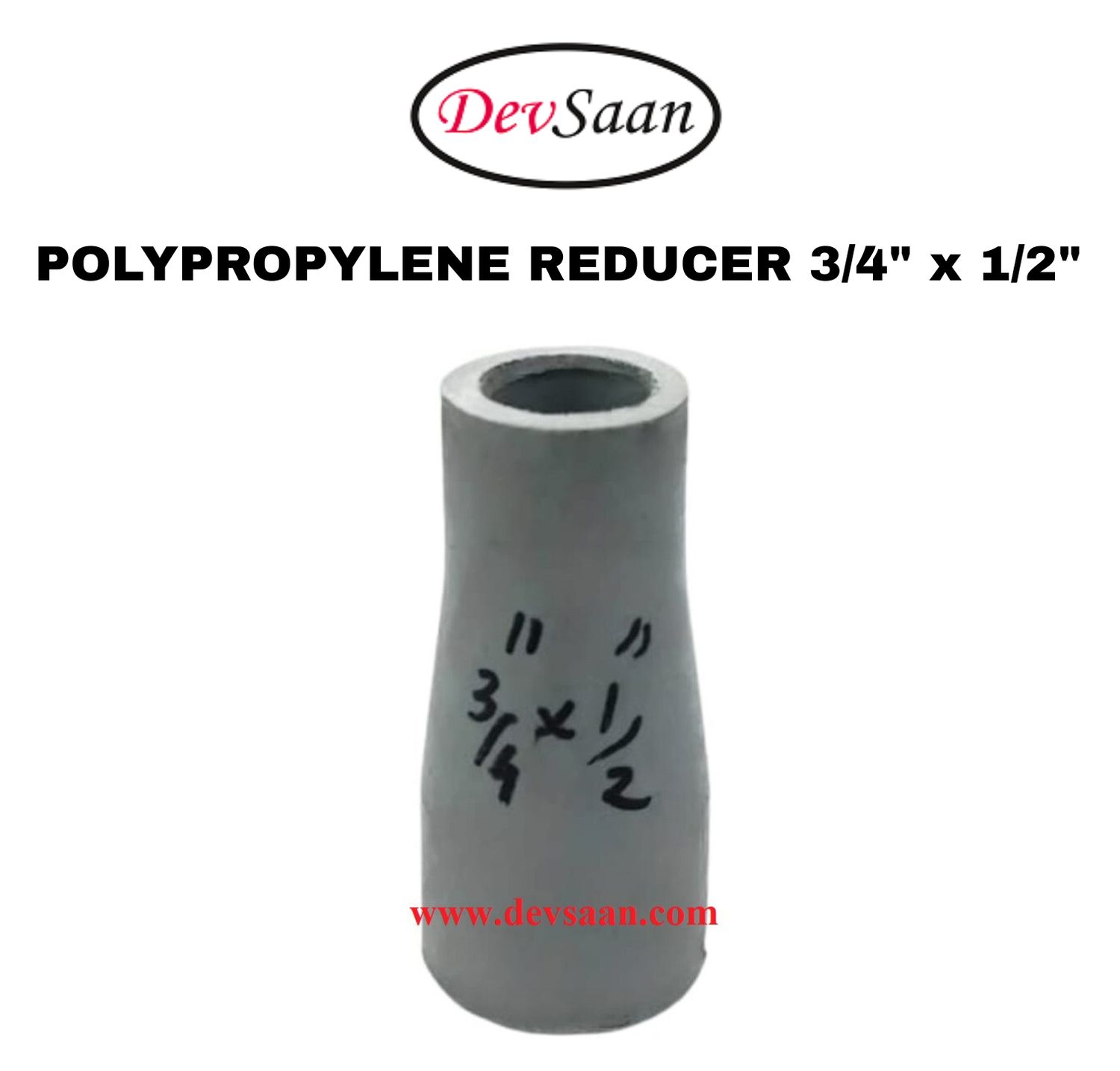 Polypropylene Reducer 3/4" x 1/2"