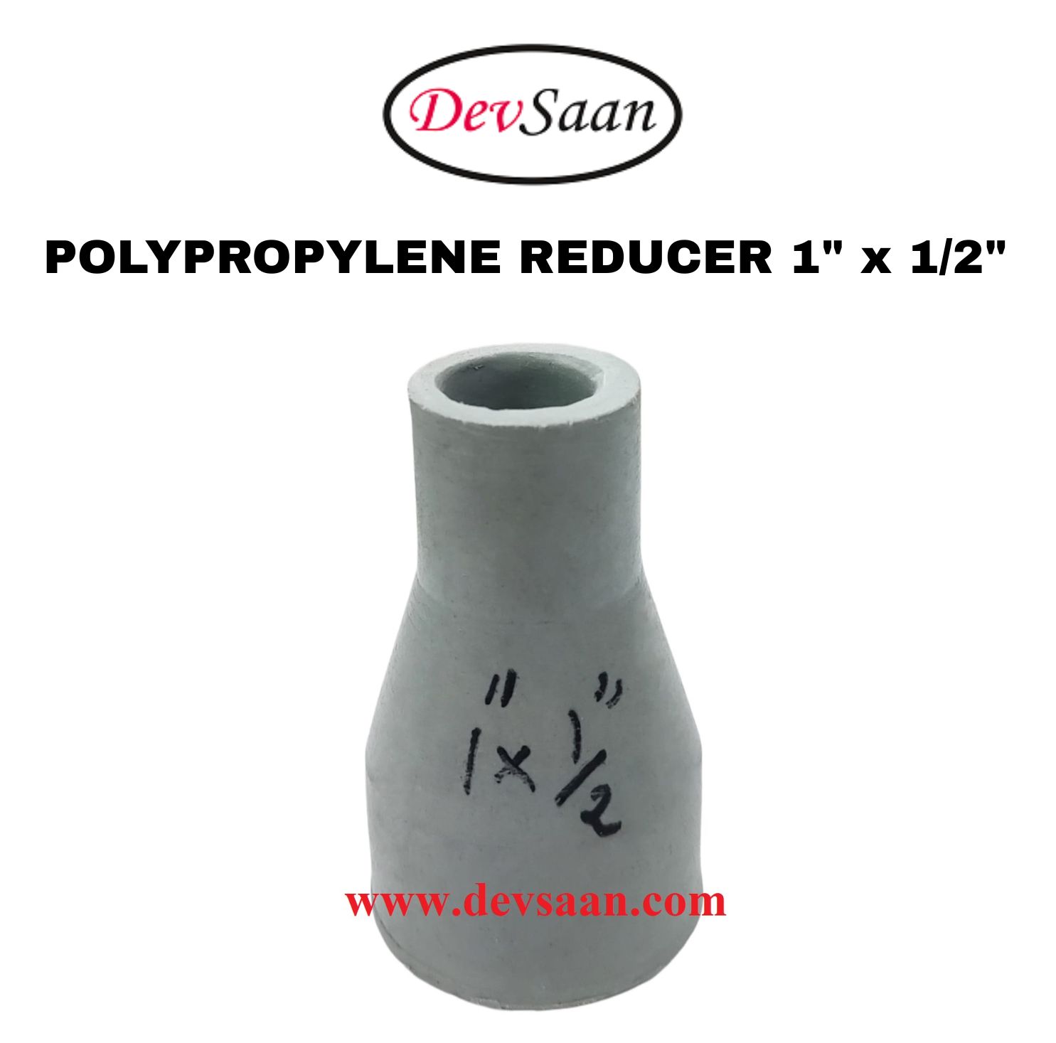 Polypropylene Reducer 1" x 1/2"