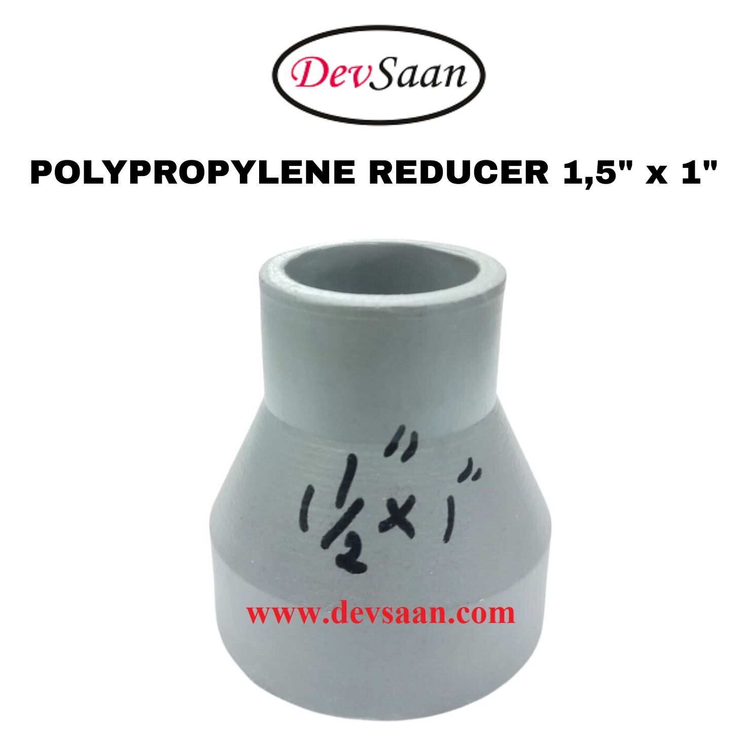 Polypropylene Reducer 1,5" x 1"