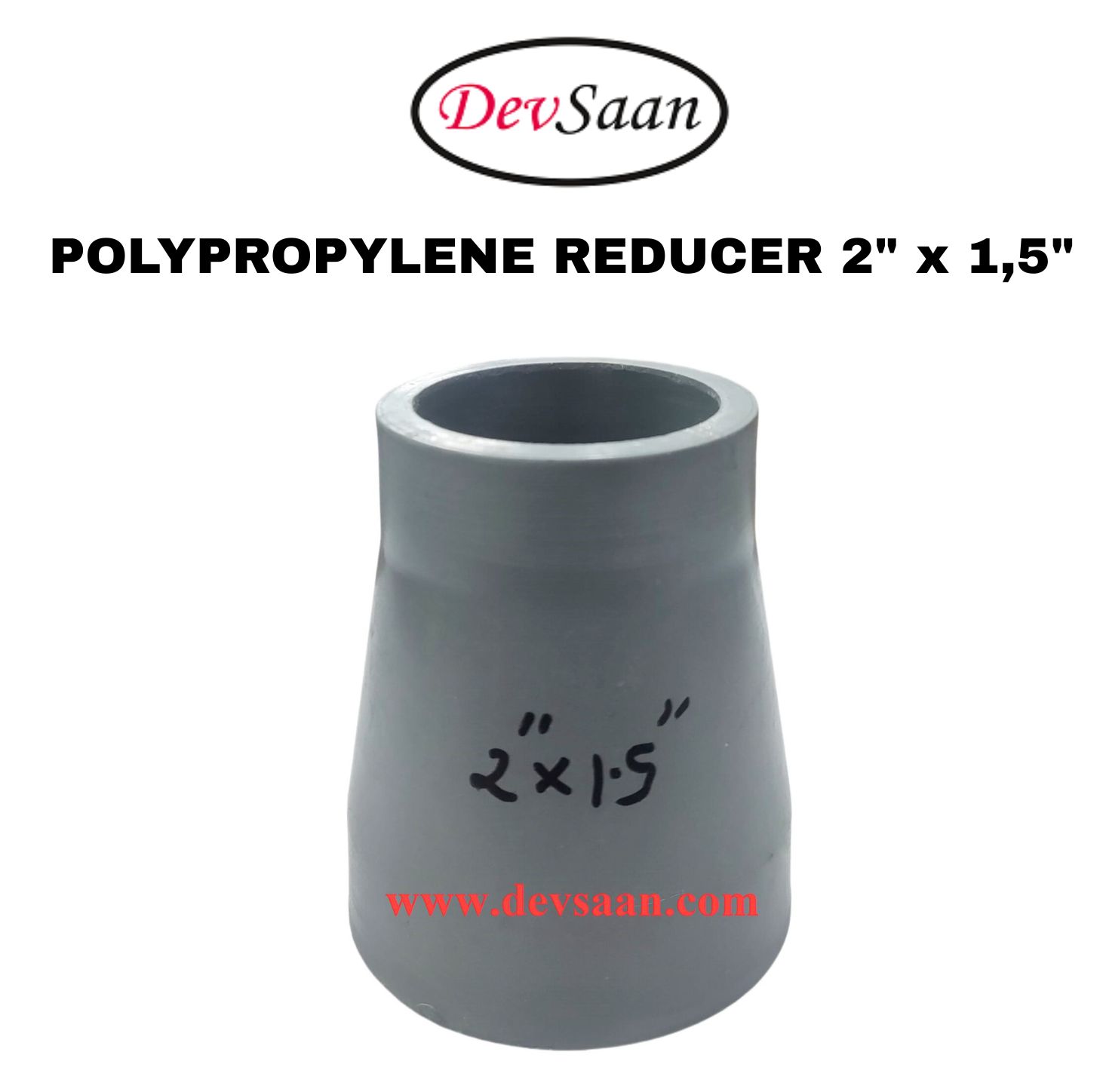 Polypropylene Reducer 2" x 1,5"