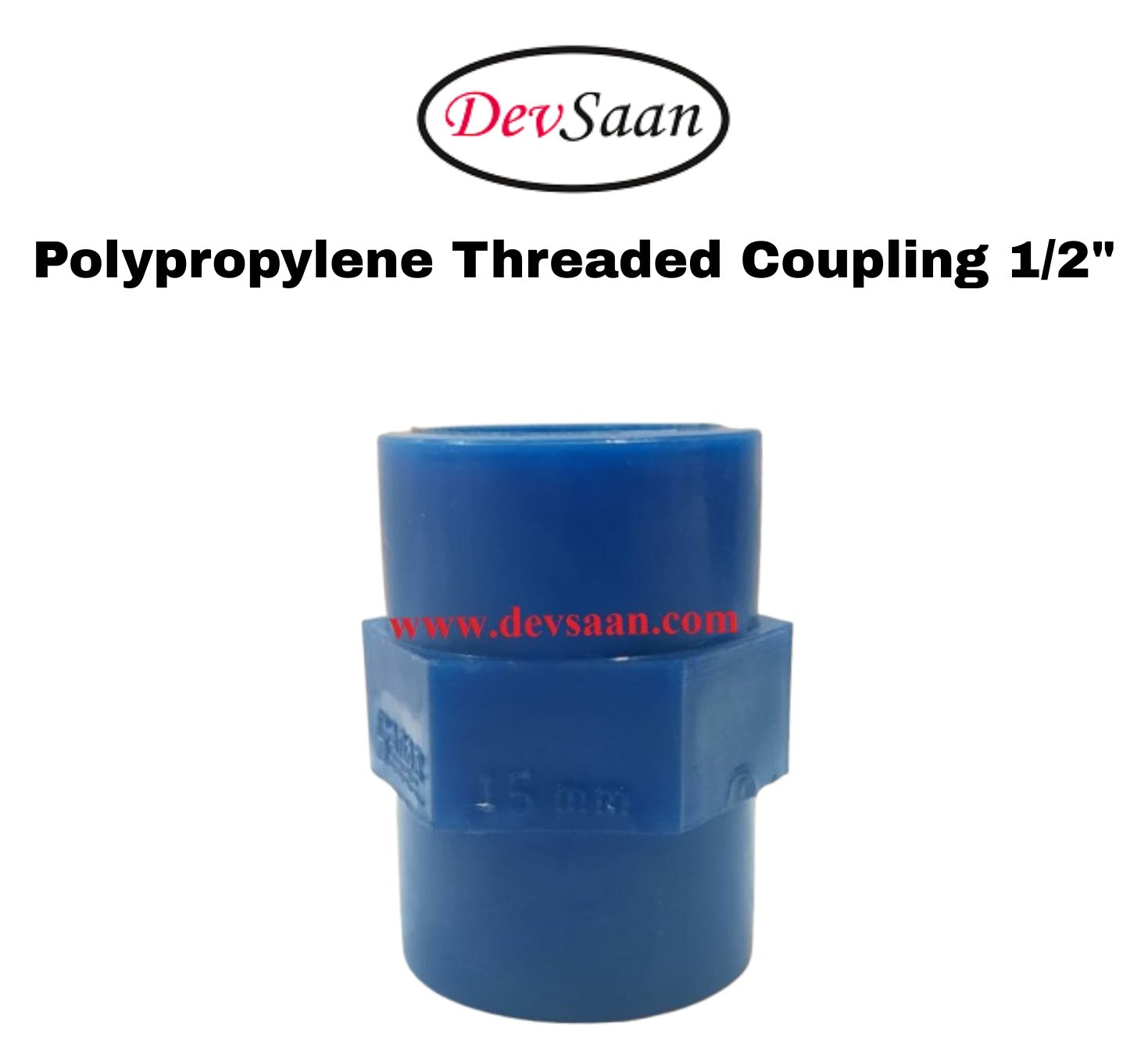 Polypropylene Threaded Coupling 1/2"