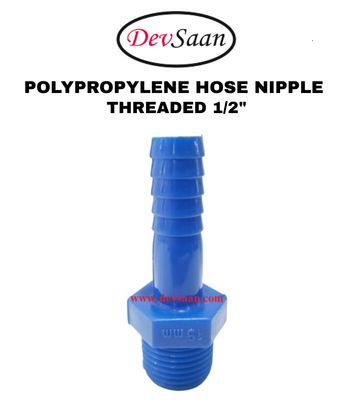 Polypropylene Hose Nipple Threaded 1/2"