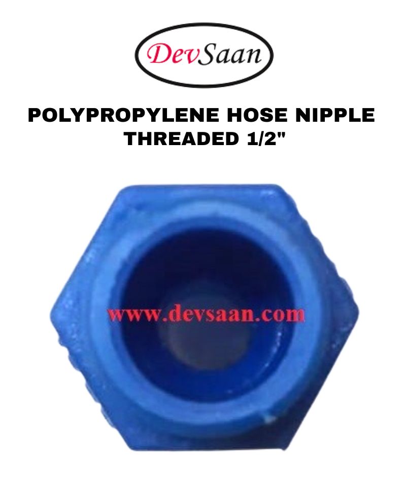 Polypropylene Hose Nipple Threaded 1/2"