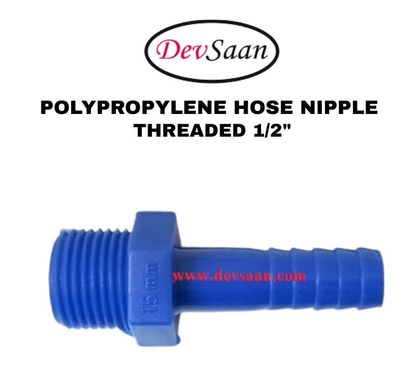 Polypropylene Hose Nipple Threaded 1/2"