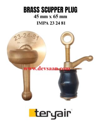 Brass Scupper plug 45 mm x 65 mm IMPA 23 24 81