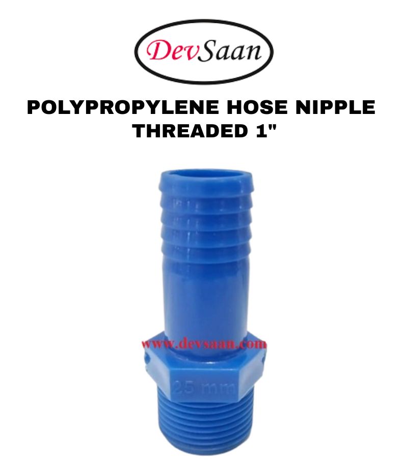 Polypropylene Hose Nipple Threaded 1"