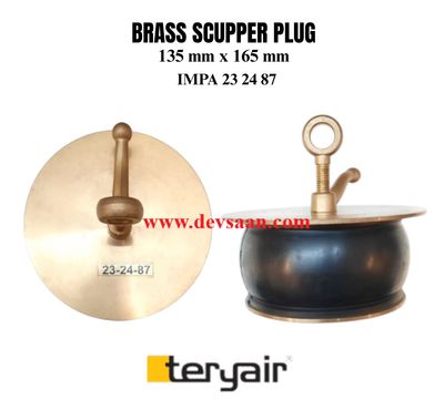 Brass Scupper plug 135 mm x 165 mm IMPA 23 24 87