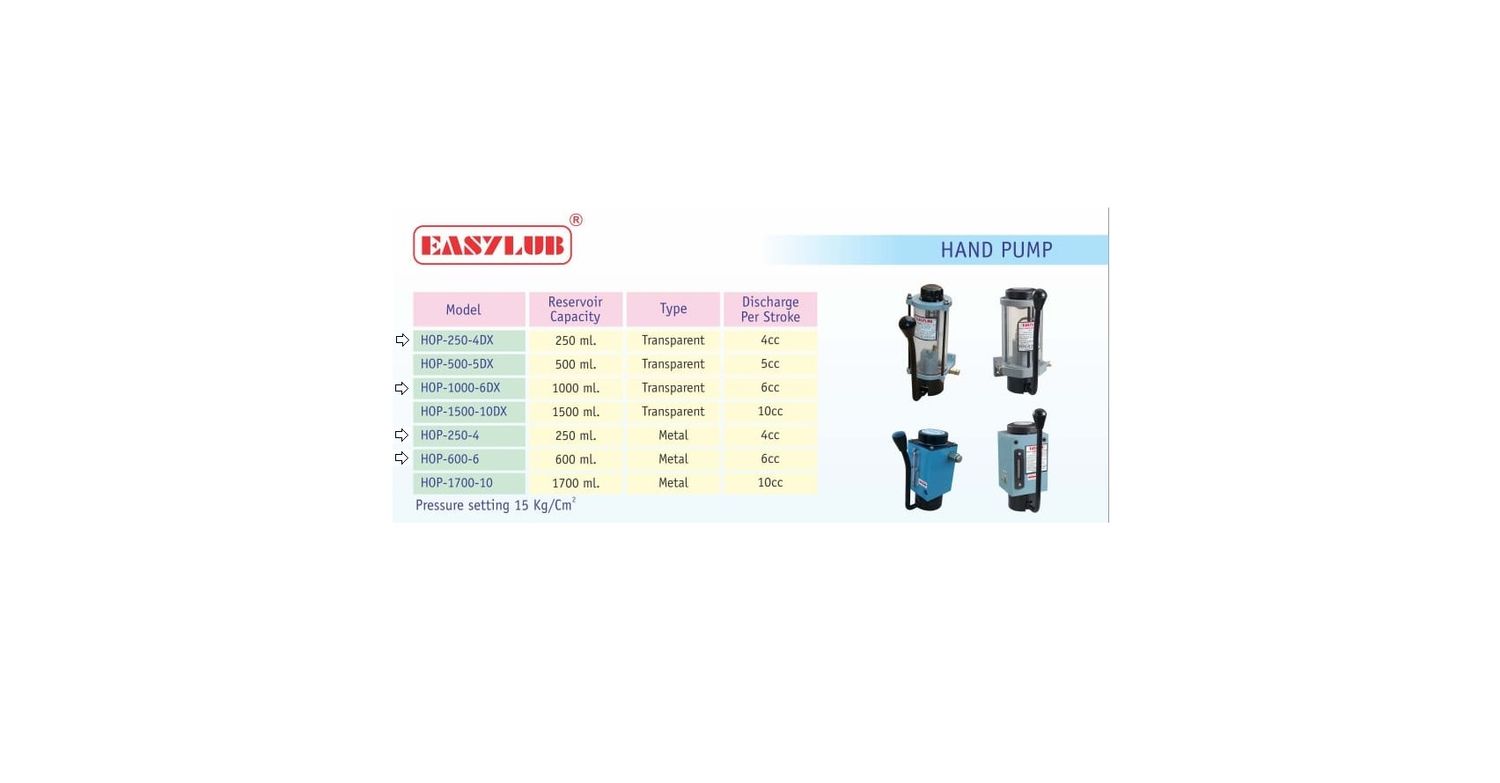 Lubrication Oil Pump HOP-600-6 Pompa Oli Manual