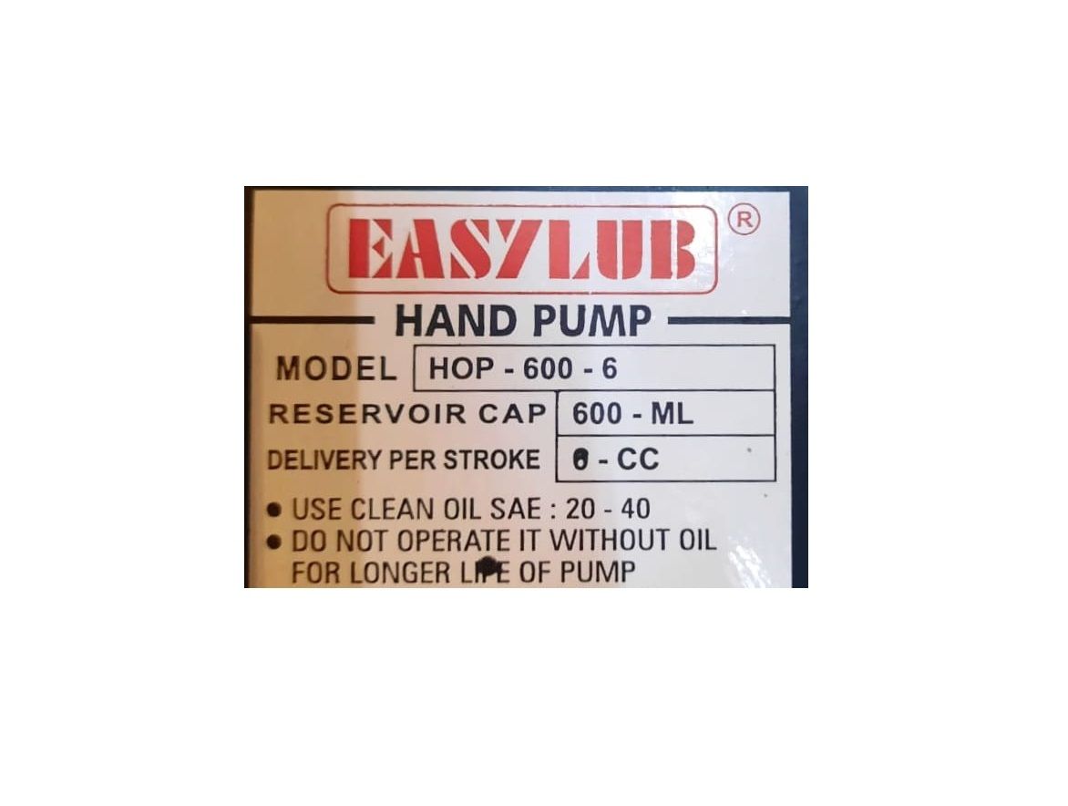 Lubrication Oil Pump HOP-600-6 Pompa Oli Manual