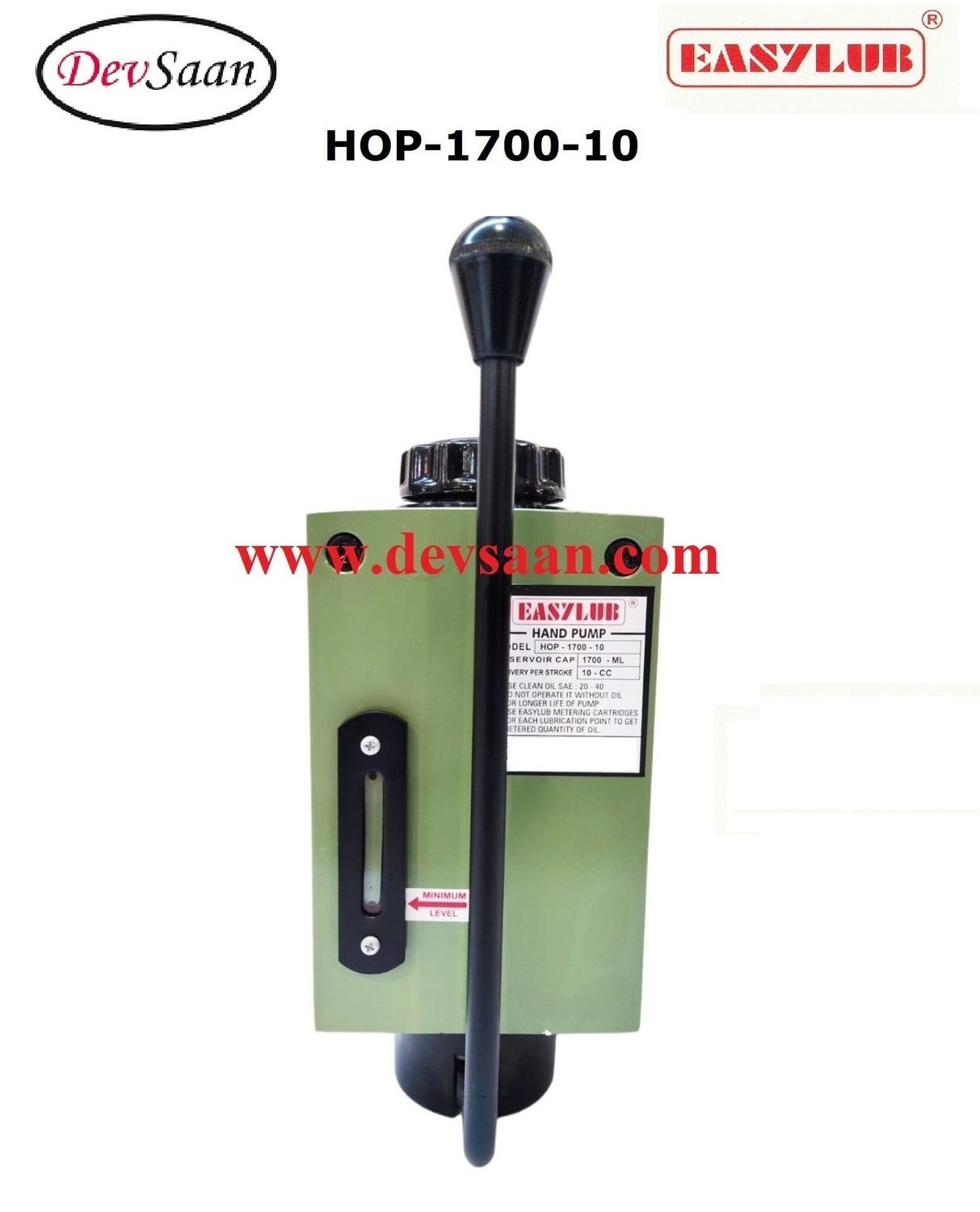 Lubrication Oil Pump HOP-1700-10 Pompa Oli Manual