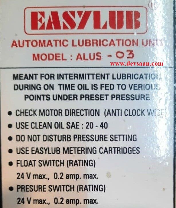 Lubrication Motorized Unit ALUS-03 Pompa Pelumasan Otomatis