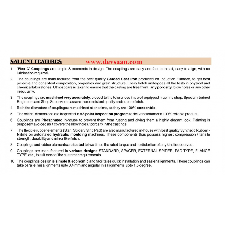 Jaw Coupling SE 100 Flex-C Max Bore 38 mm