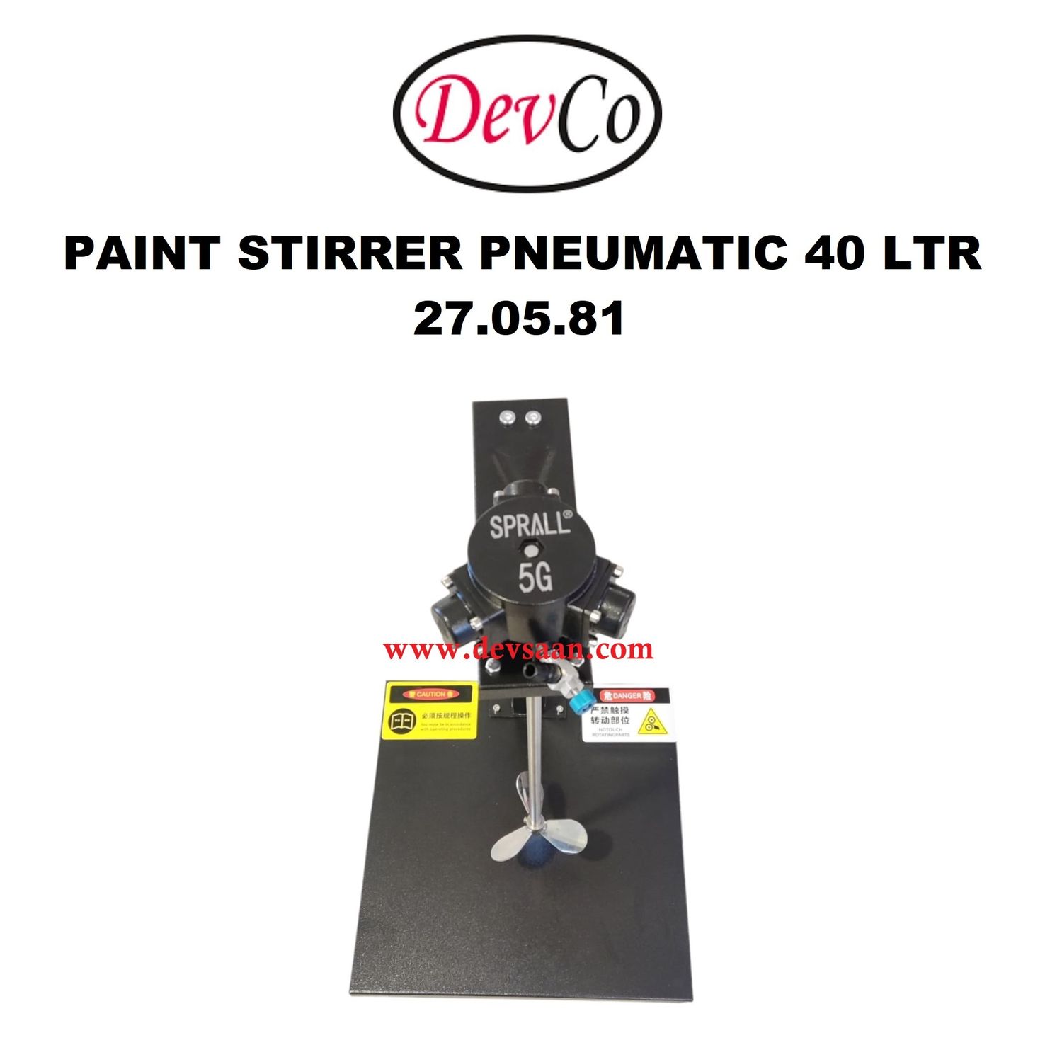 Paint Stirrer Pneumatic 40 Ltr - IMPA 27 05 81