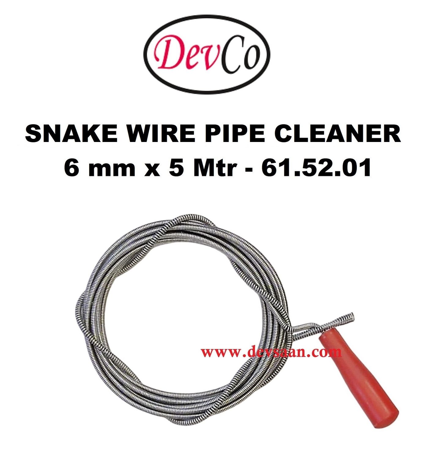 Snake Wire Pipe Cleaner 6 mm x 5 Mtr - IMPA 61 52 01