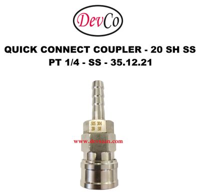 20 SH SS Quick Connect Coupler - PT 1/4 20 SH SS Quick Connect Coupler - PT 1/4