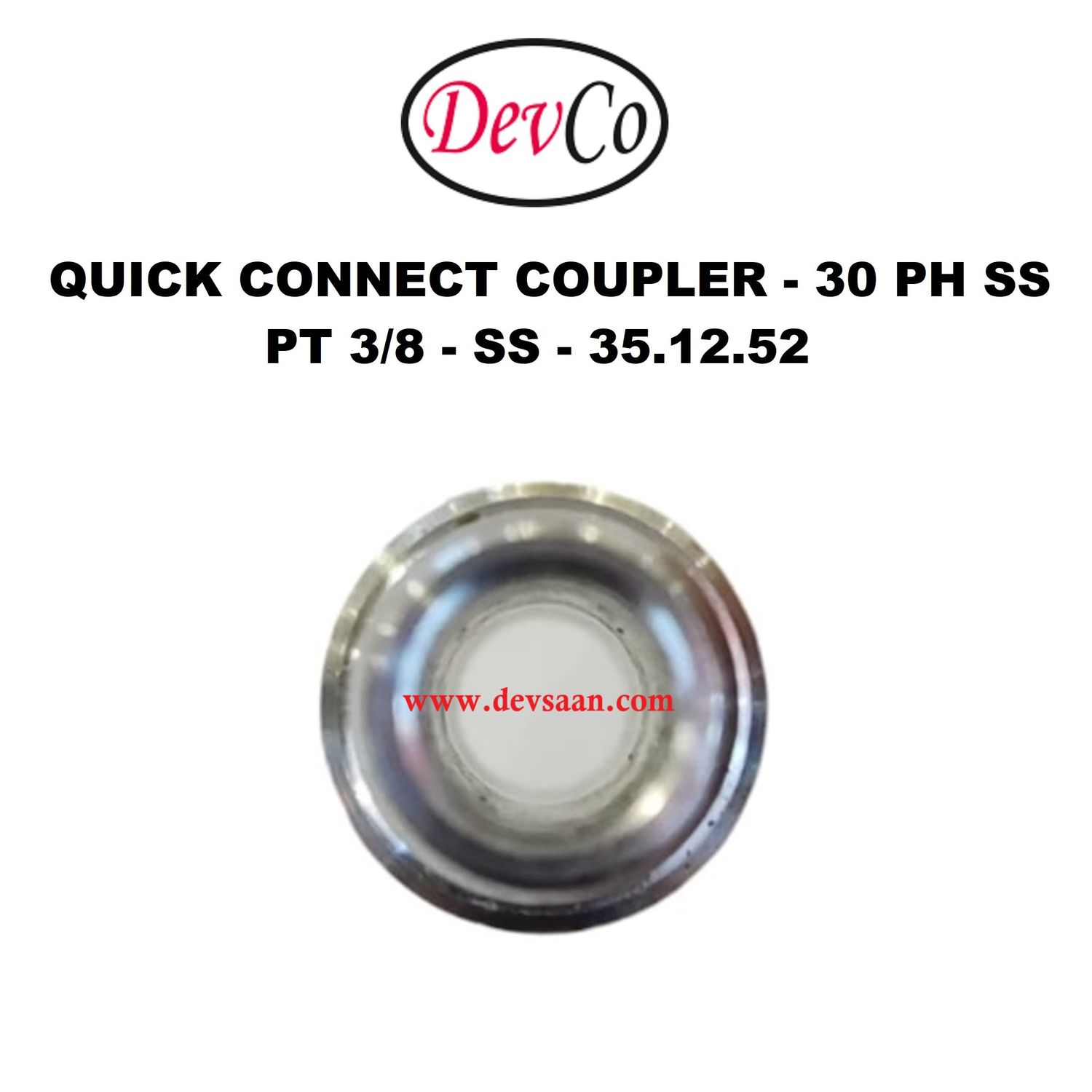 30 PH SS Quick Connect Coupler - PT 3/8