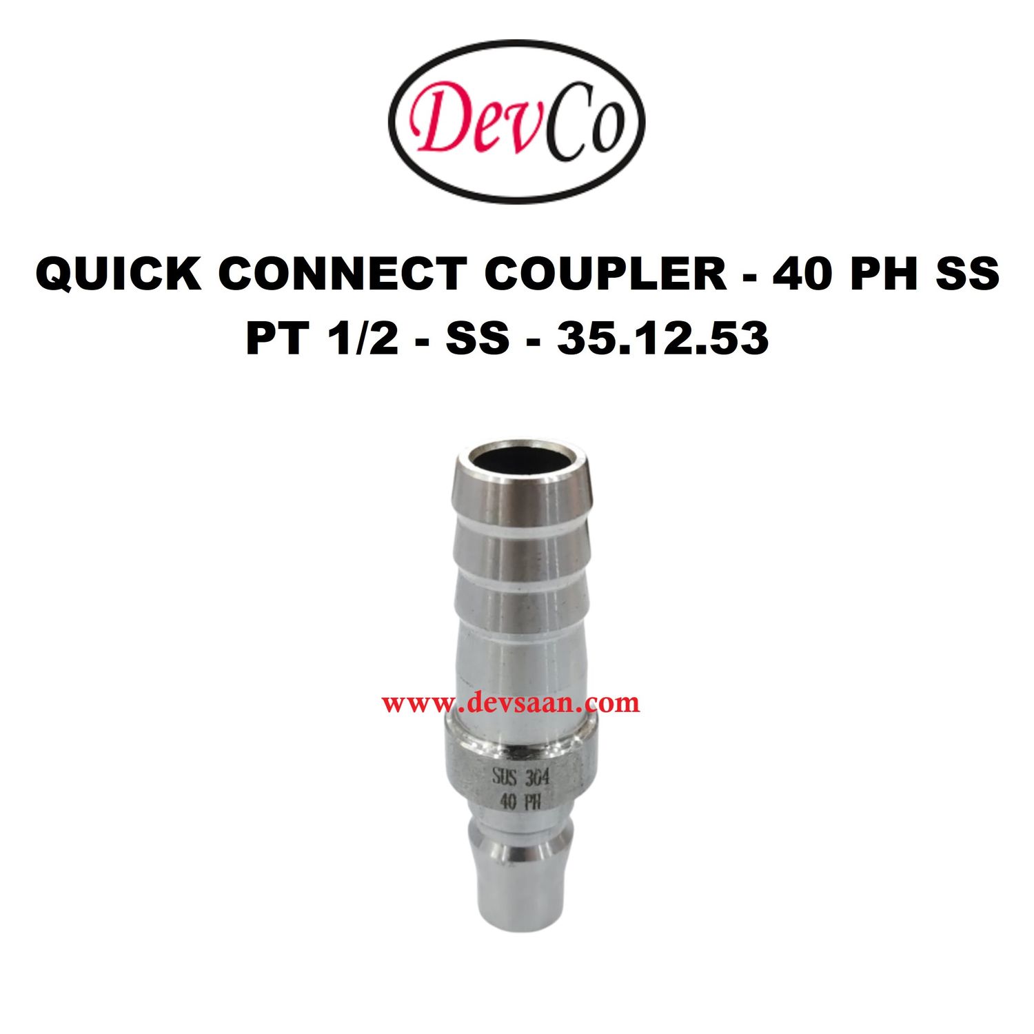 40 PH SS Quick Connect Coupler - PT 1/2