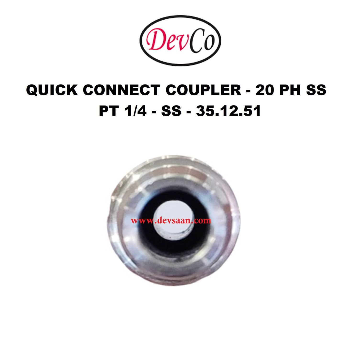 20 PH SS Quick Connect Coupler - PT 1/4