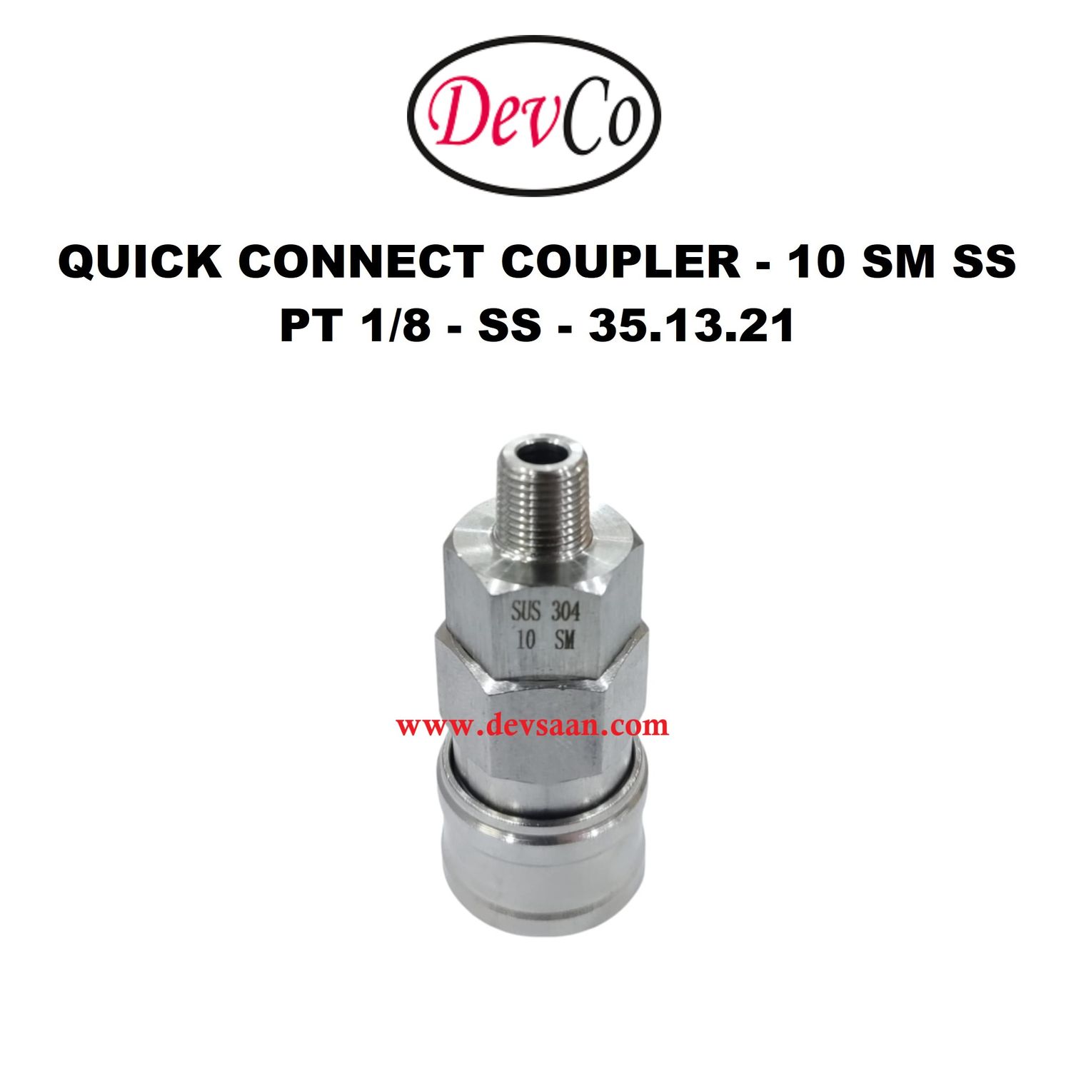 10 SM SS Quick Connect Coupler - PT 1/8