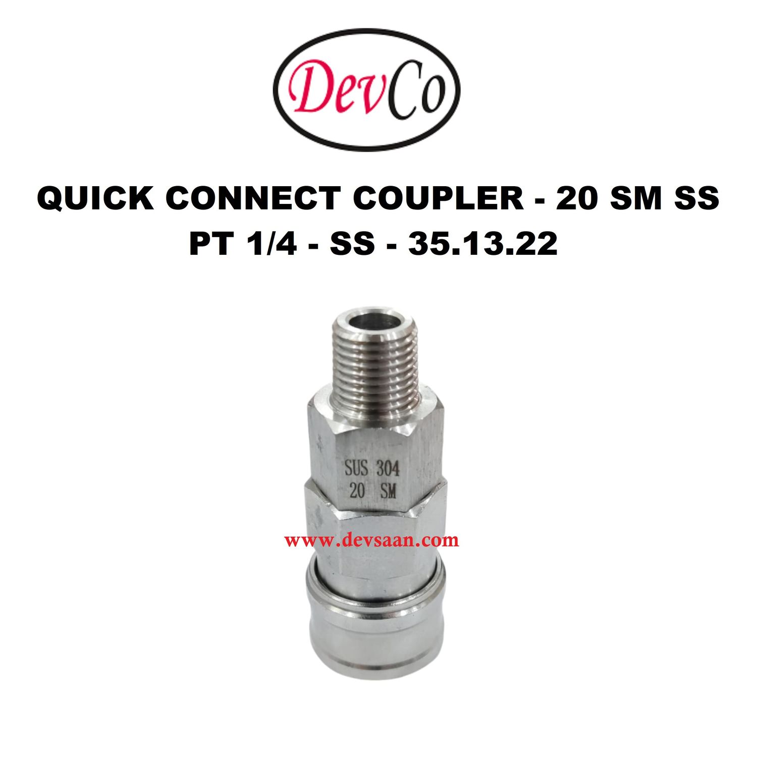 20 SM SS Quick Connect Coupler - PT 1/4