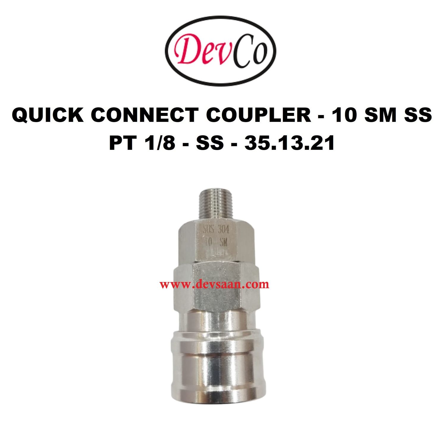 10 SM SS Quick Connect Coupler - PT 1/8