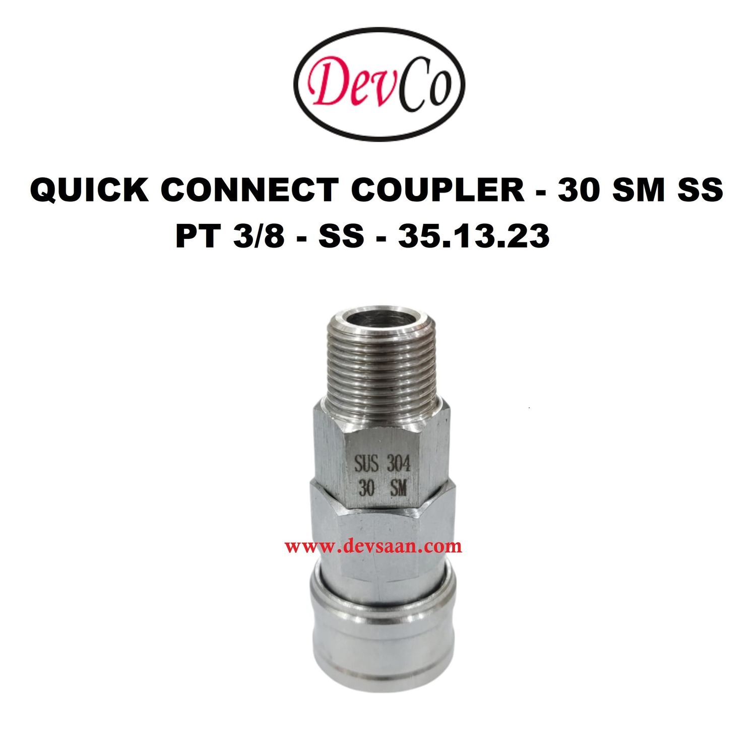 30 SM SS Quick Connect Coupler - PT 3/8