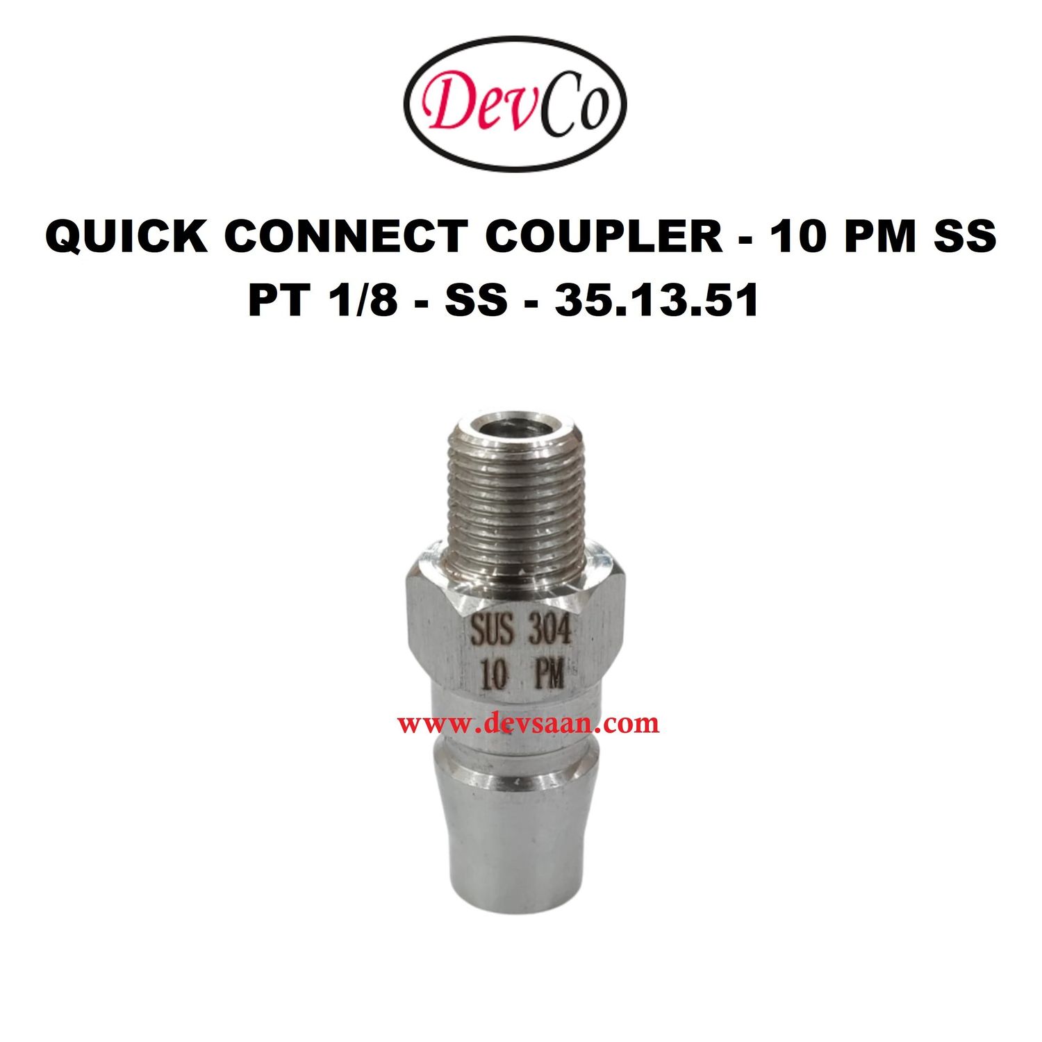 10 PM SS Quick Connect Coupler - PT 1/8