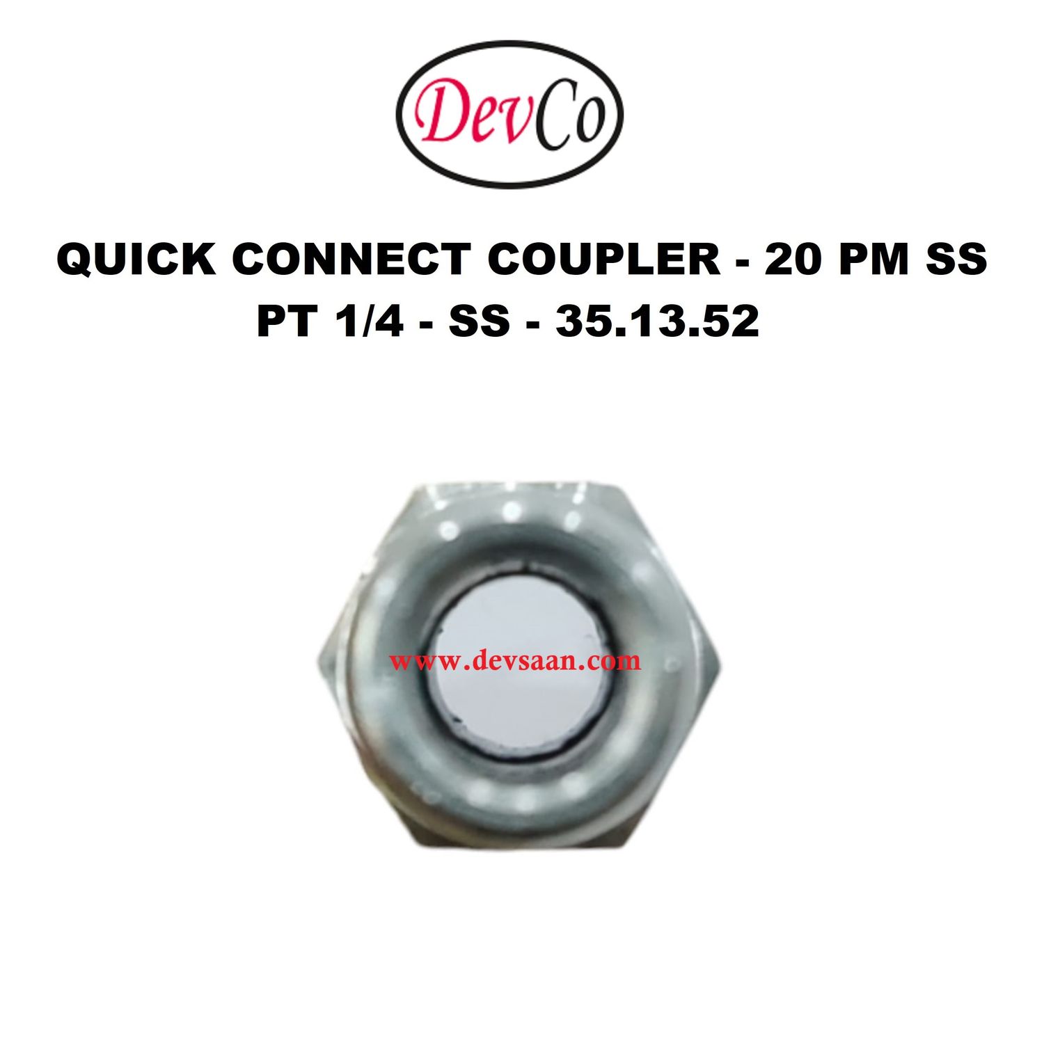 20 PM SS Quick Connect Coupler - PT 1/4