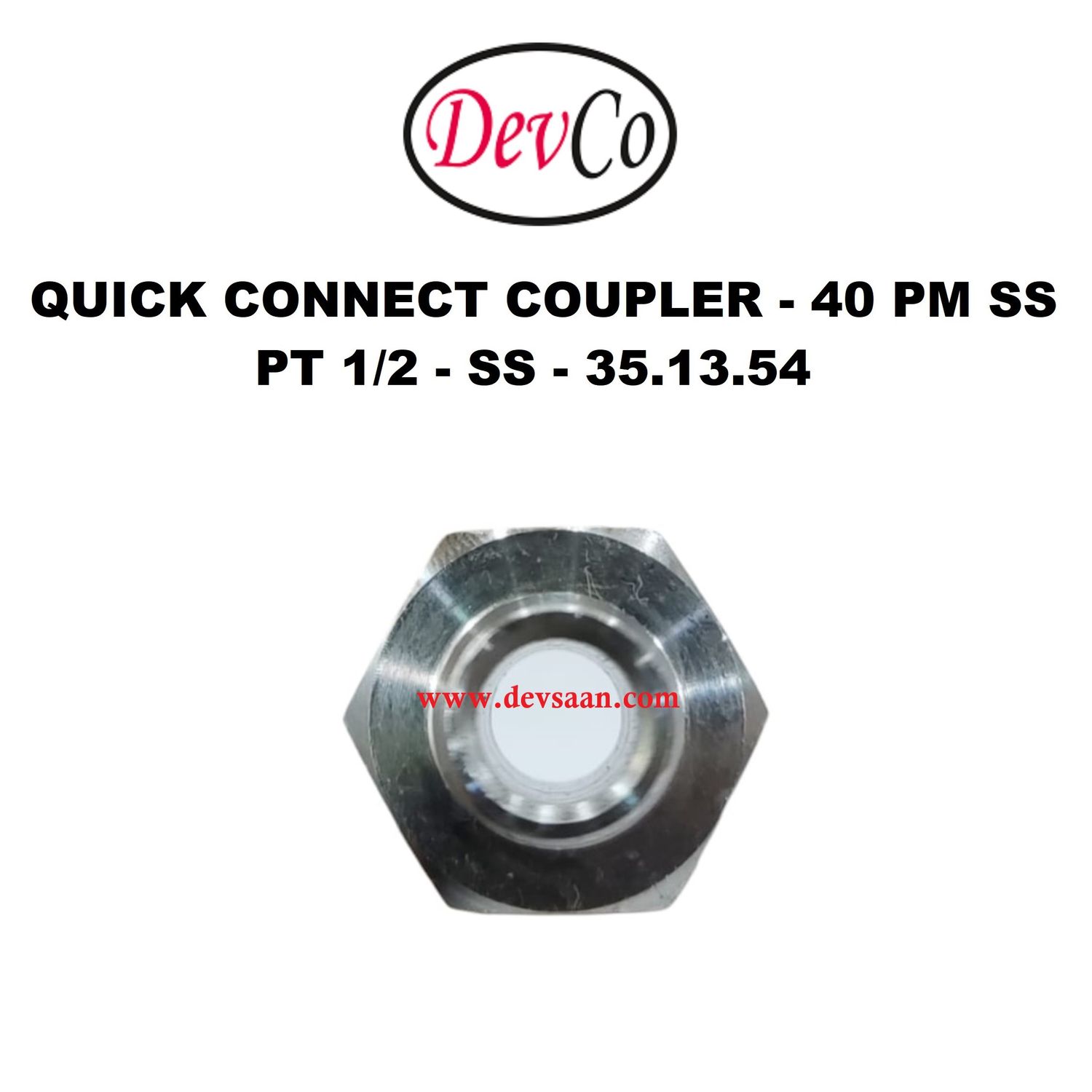 40 PM SS Quick Connect Coupler - PT 1/2