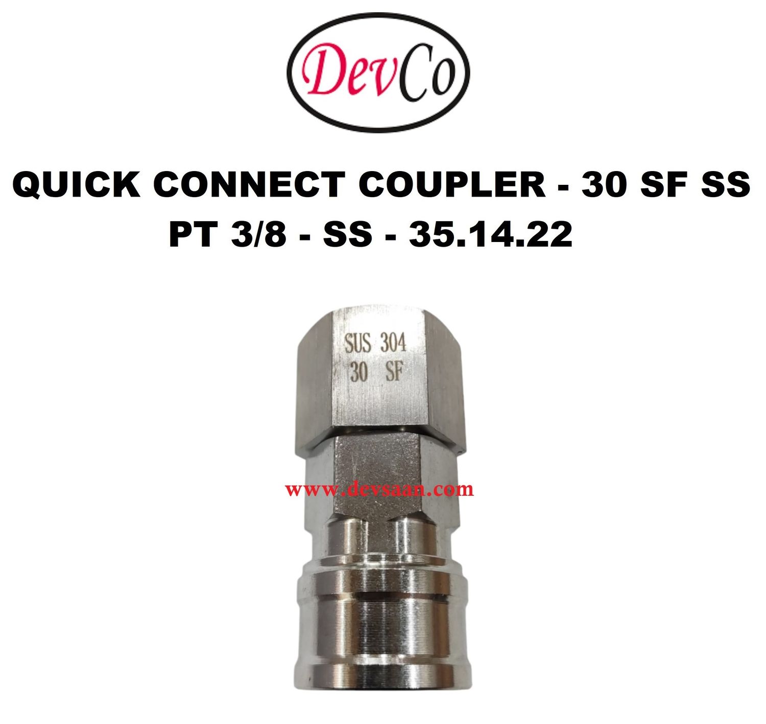 30 SF SS Quick Connect Coupler - PT 3/8