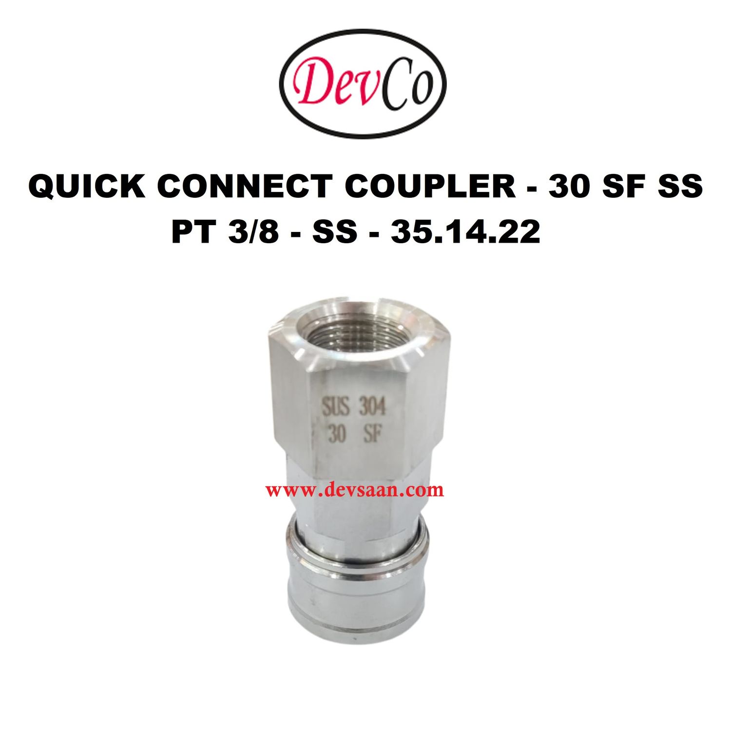 30 SF SS Quick Connect Coupler - PT 3/8