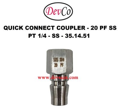 20 PF SS Quick Connect Coupler - PT 1/4 20 PF SS Quick Connect Coupler - PT 1/4