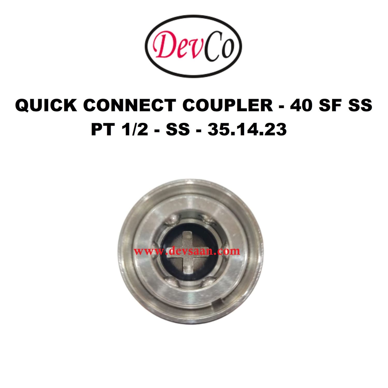 40 SF SS Quick Connect Coupler - PT 1/2