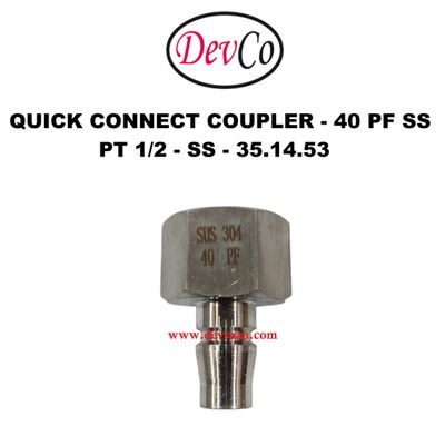 40 PF SS Quick Connect Coupler - PT 1/2 40 PF SS Quick Connect Coupler - PT 1/2